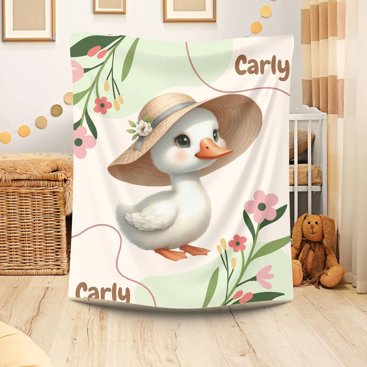 baby duckling blanket soft flannel nursery blanket