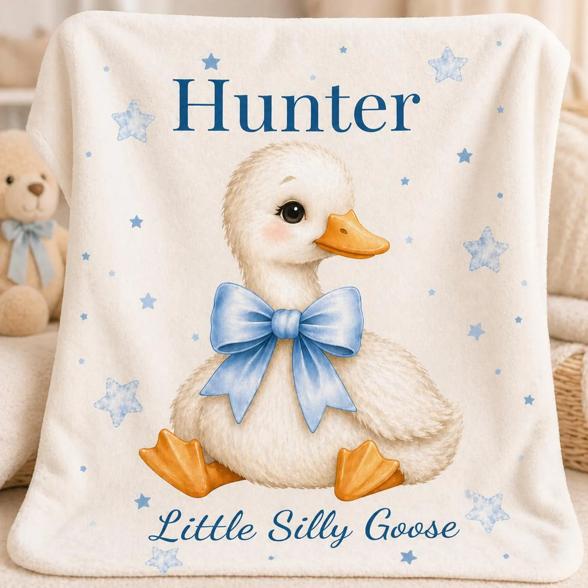 personalized duckling farm blanket for babies