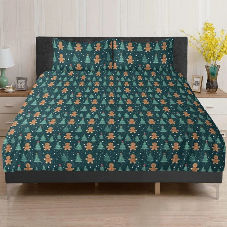 Personalized Christmas gingerbread bedding