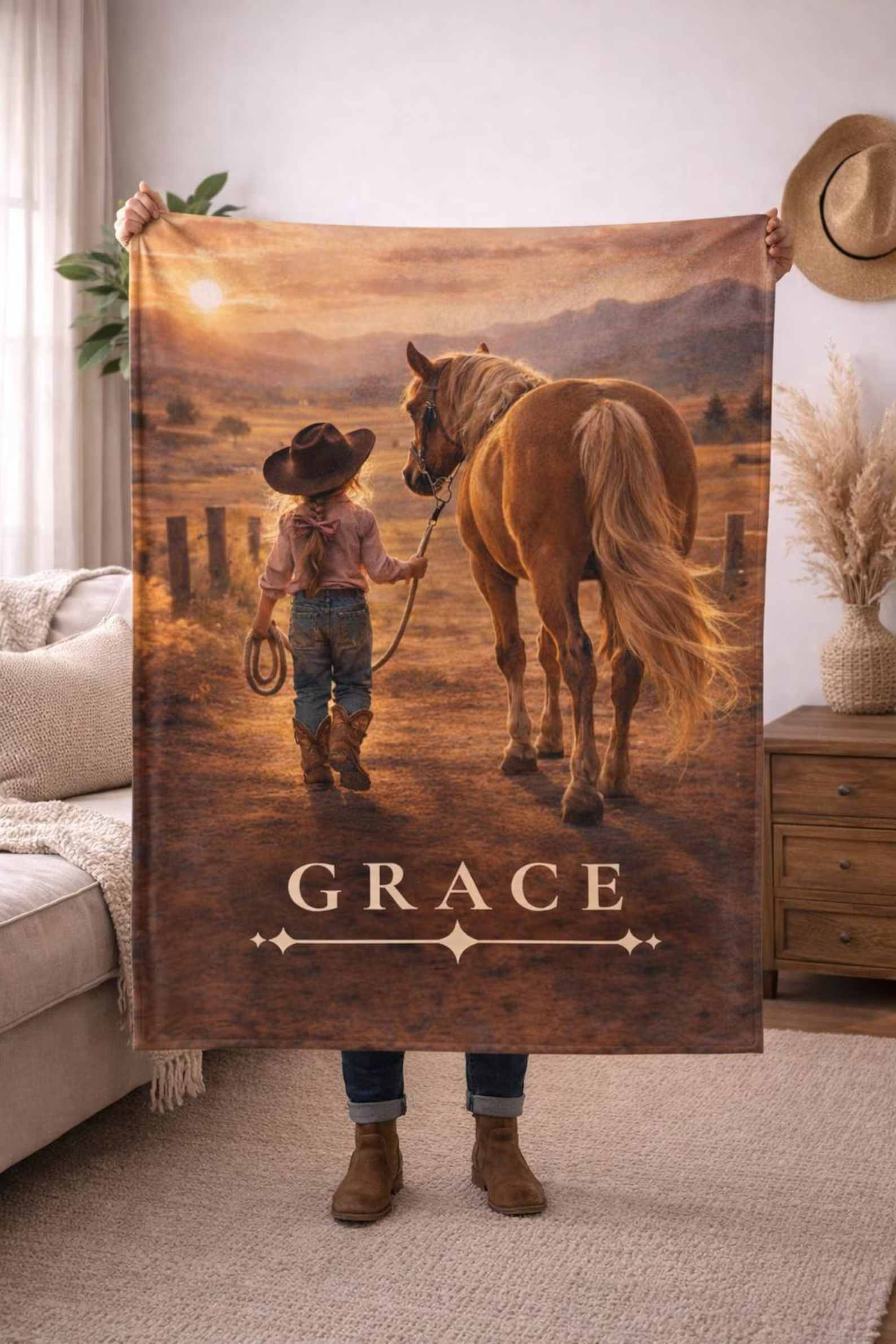 custom ranch blanket for western home decor