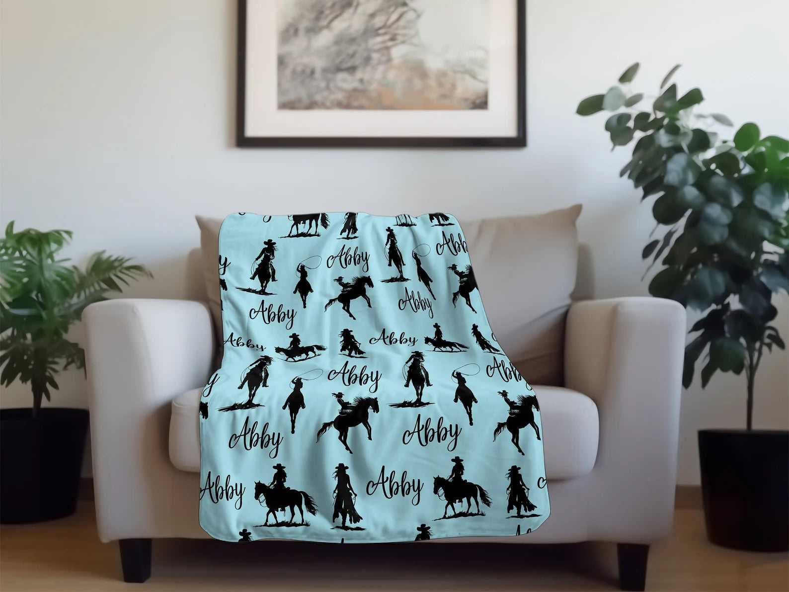 custom cowgirl flannel blanket lightweight and warm