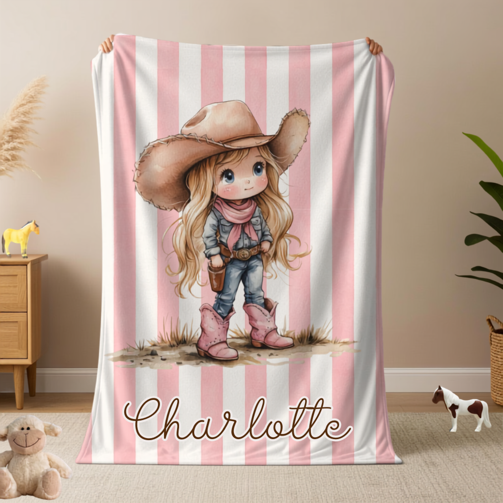 rustic cowgirl blanket for farmhouse bedroom for kids