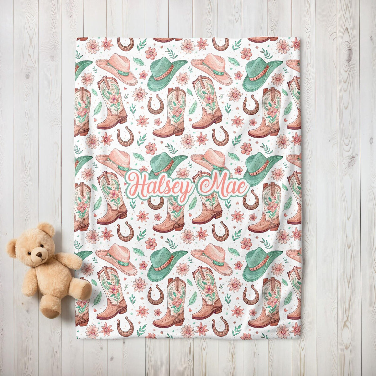 western flannel blanket with custom personalization