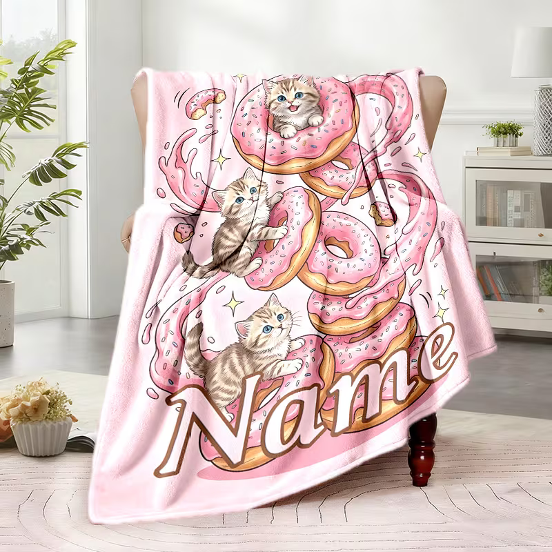 personalized sweet treat blanket for donut lovers