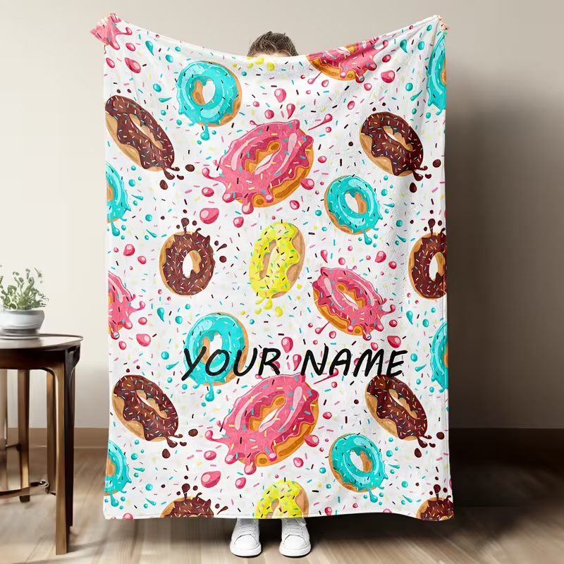 custom donut blanket soft flannel throw for kids and adults