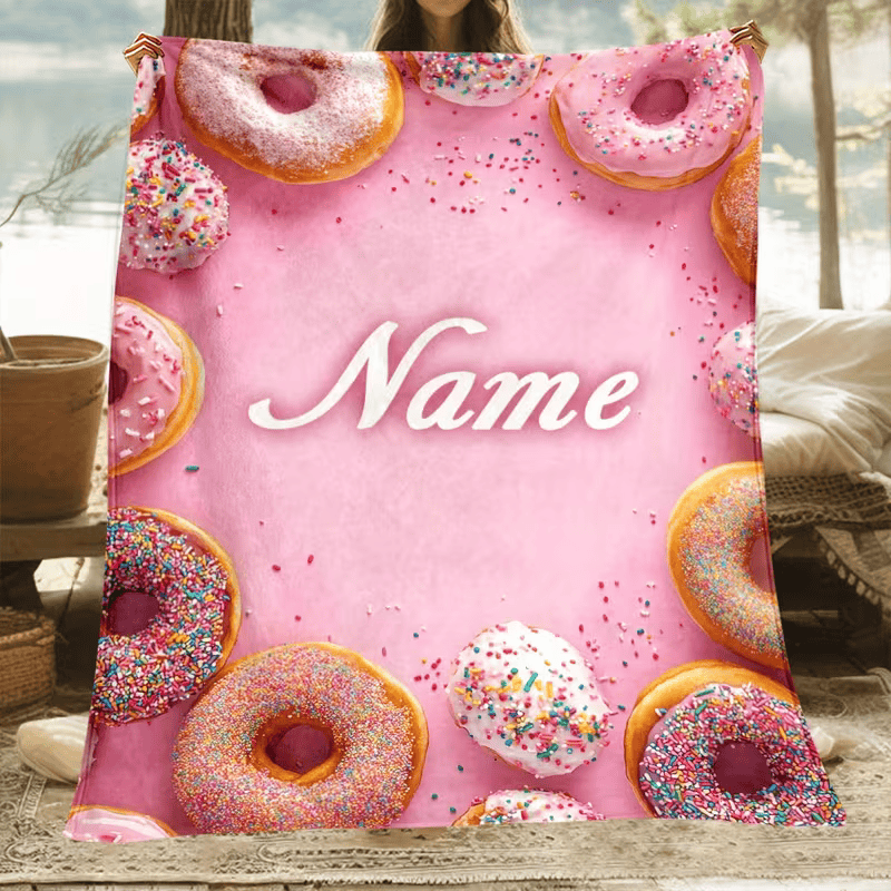 personalized donut throw blanket for sofa and bed
