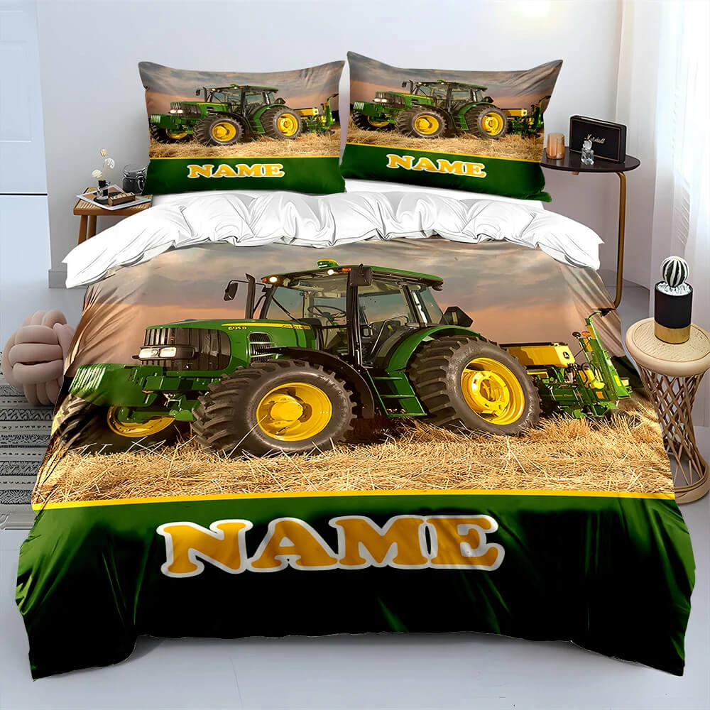 Kids Tractor Bedding Personalized Bed Set