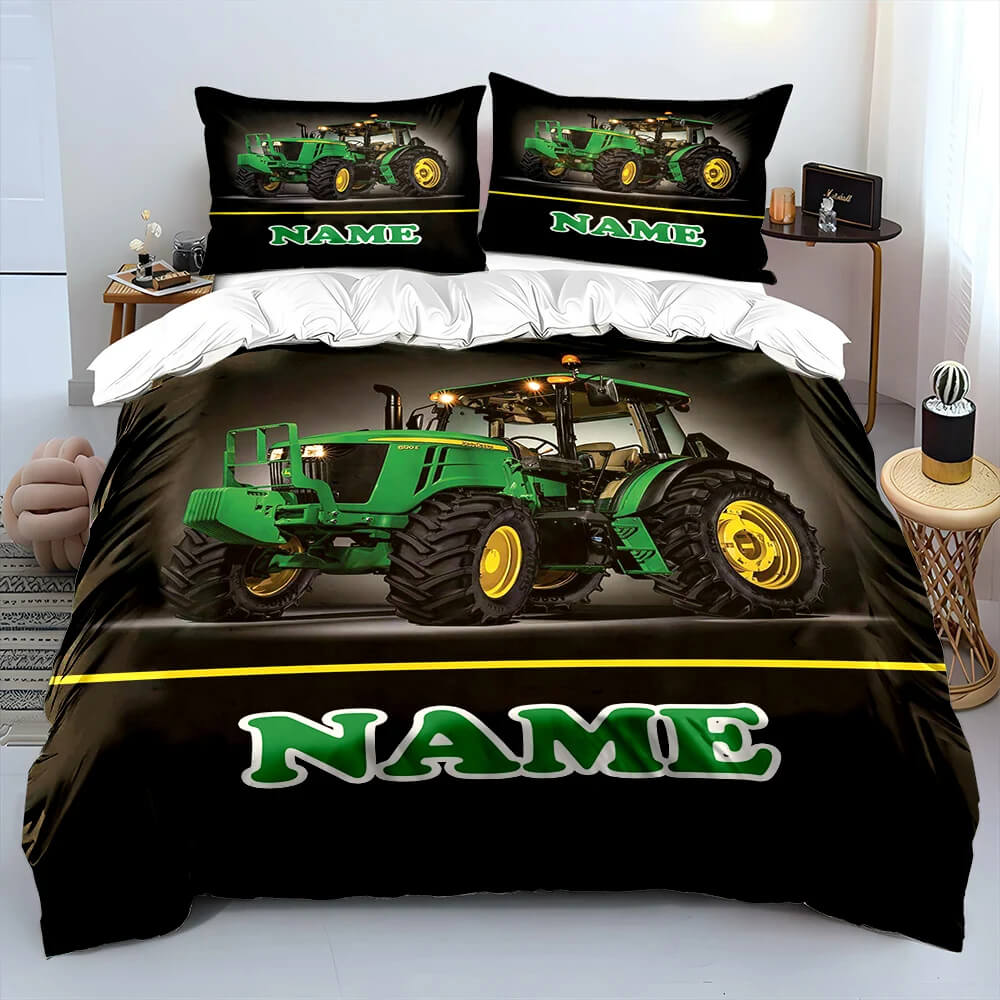 Kids Room Farm Tractor Print Duvet Cover