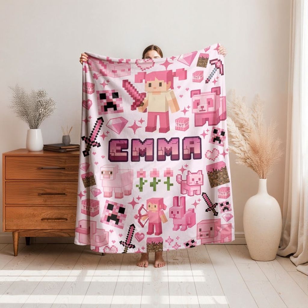 Personalized Gamer Girl Blanket