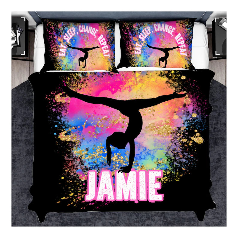 Personalized Girls Gymnastics Duvet Cover
