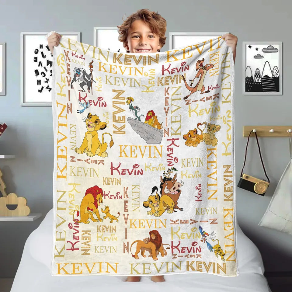 Personalized Lion Family Fleece Blanket Fleece Blanket for kids