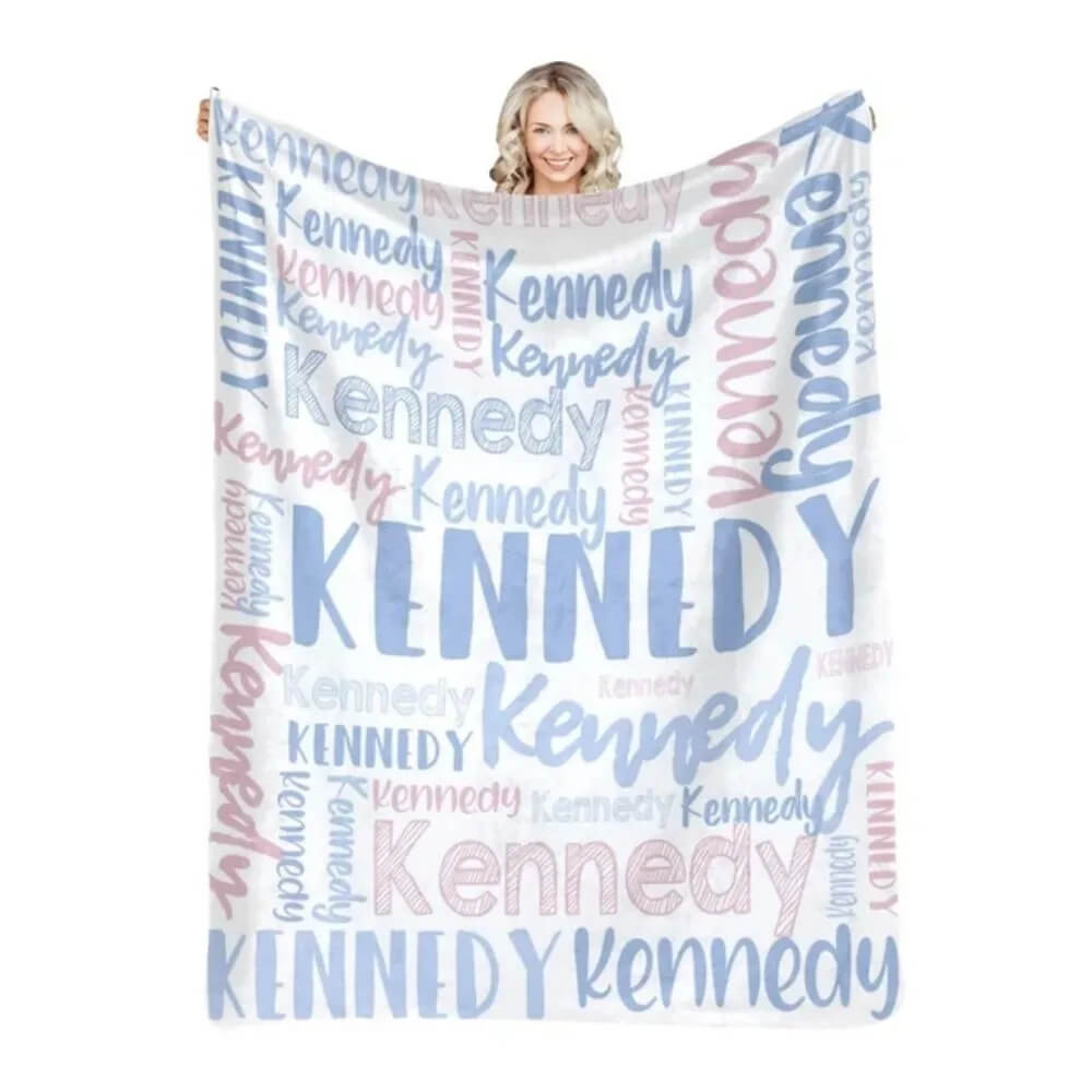 Soft cozy custom name blanket for kids bedroom décor