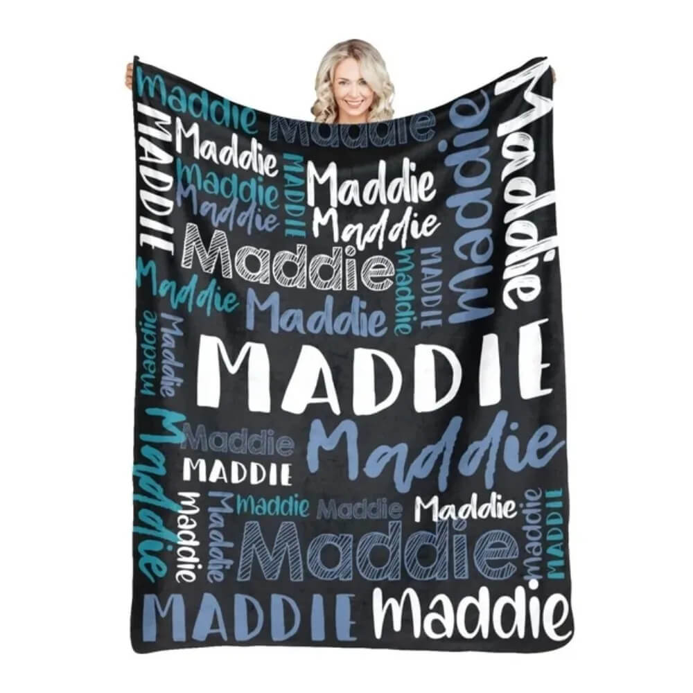 Multicolor custom name blanket birthday gift idea