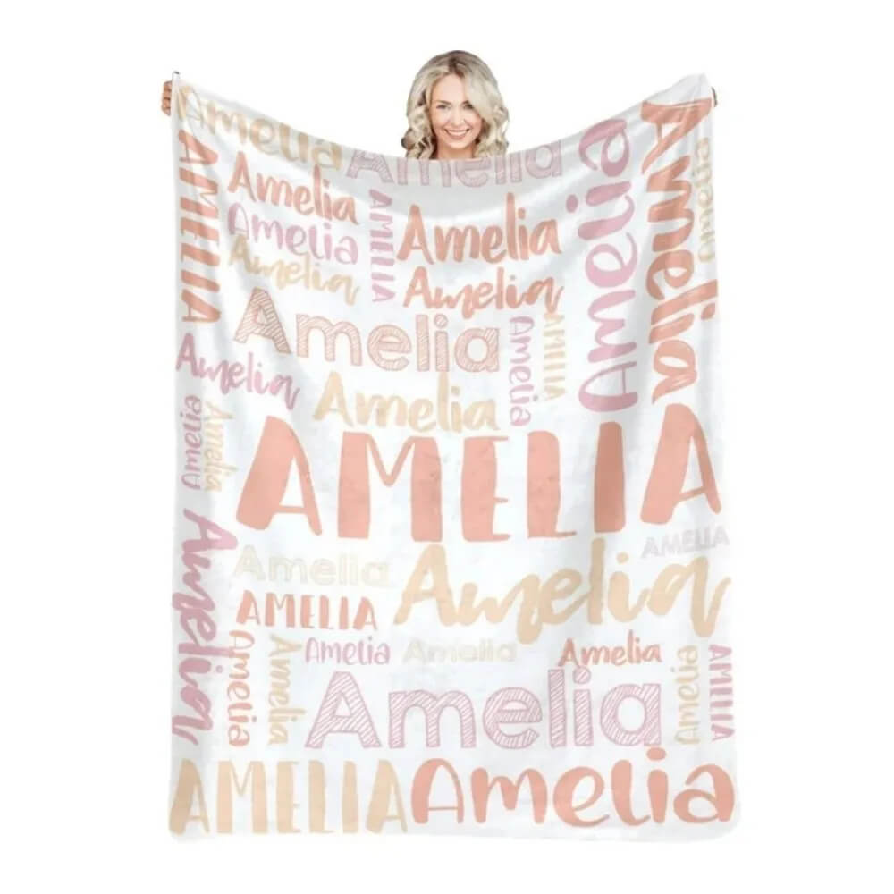 Durable customized flannel blanket with name or letter