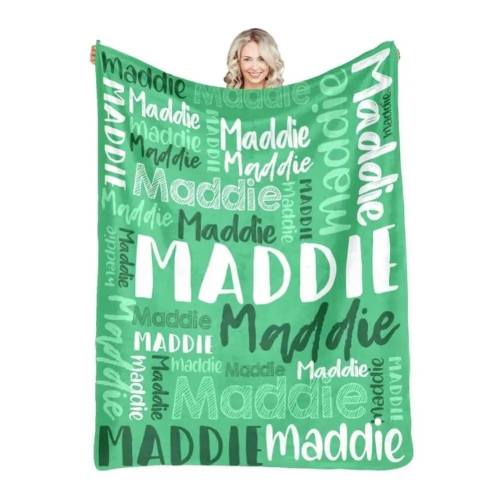 Custom name throw blanket perfect for birthdays and holidays