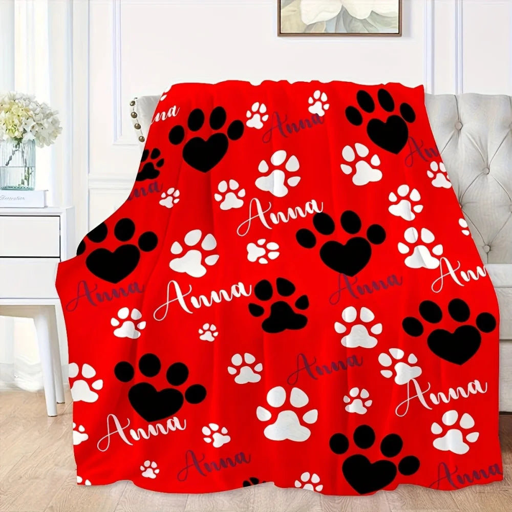 paw print throw blanket for couch decor
