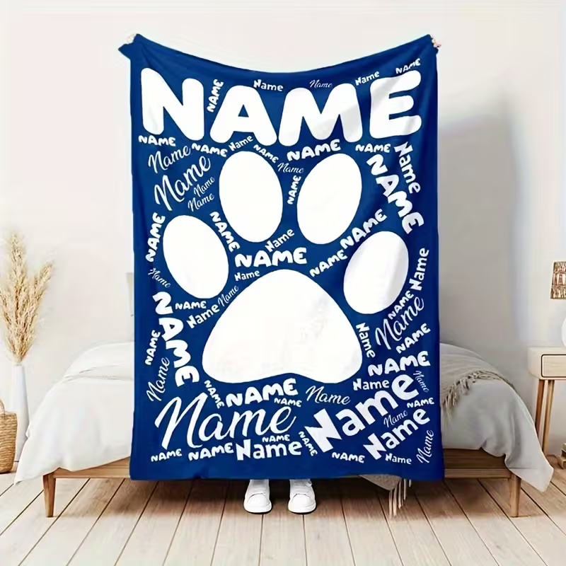 custom dog blanket with personalized name