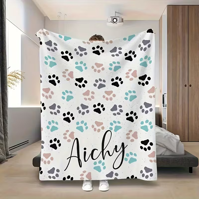 paw print blanket for pet lovers