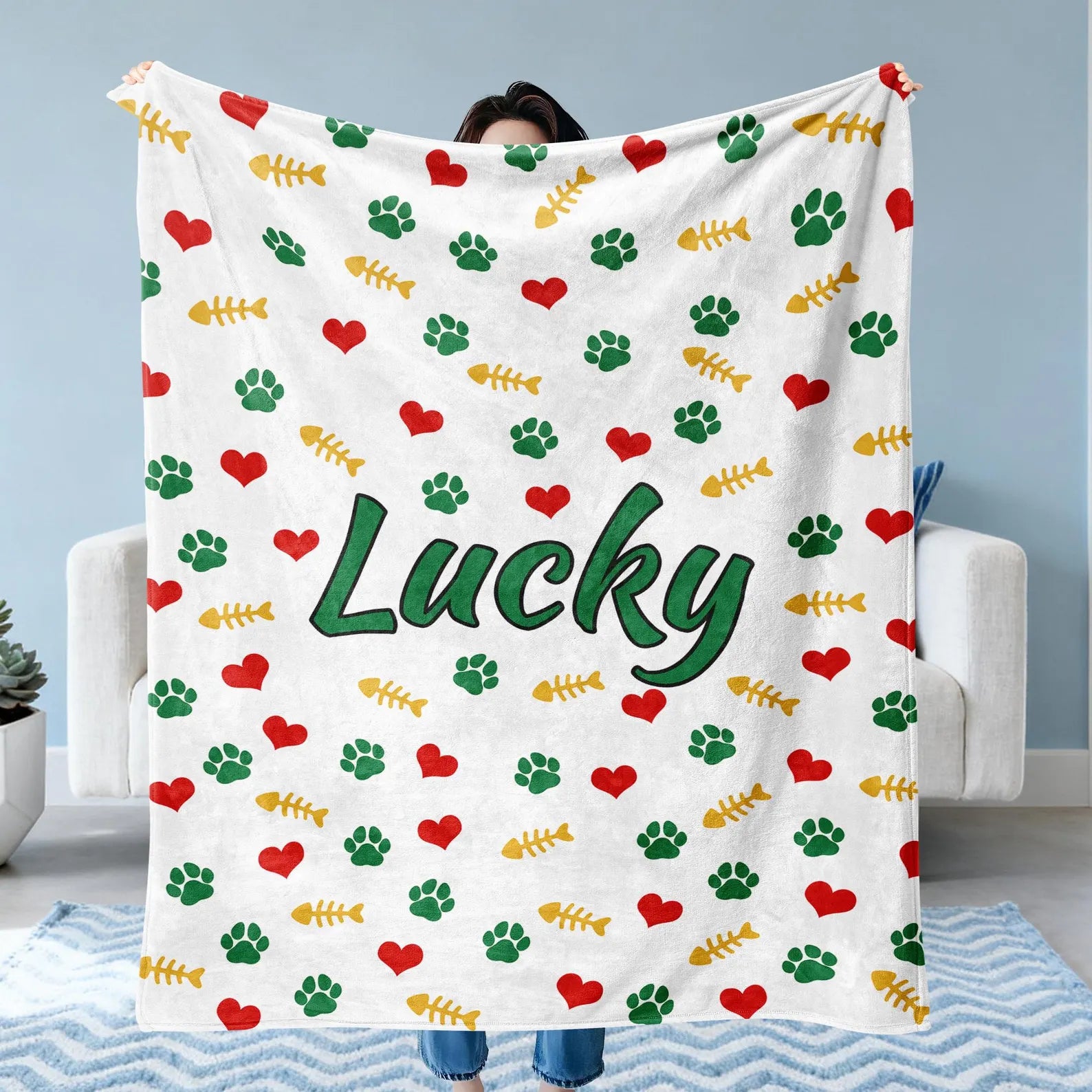personalized pet throw blanket for couch