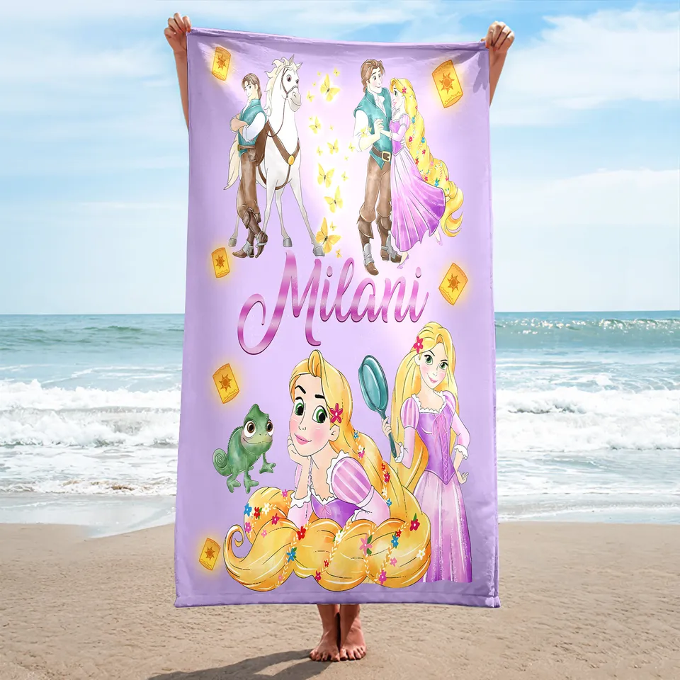 Personalized Princess Movie Towels, Characters Beach Towel