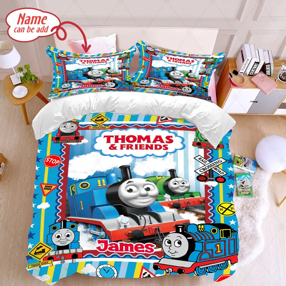 Boys bedroom Thomas and Friends personalized bedding set
