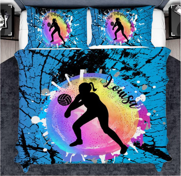 Personalized Volleyball Bedding Set for Girls