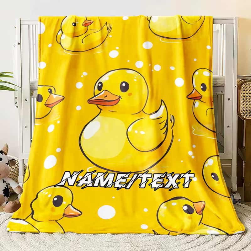 yellow duck blanket soft flannel throw for kids