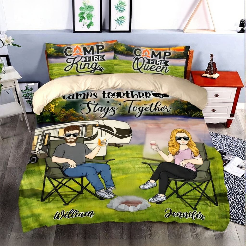 Personalized couple bedding set