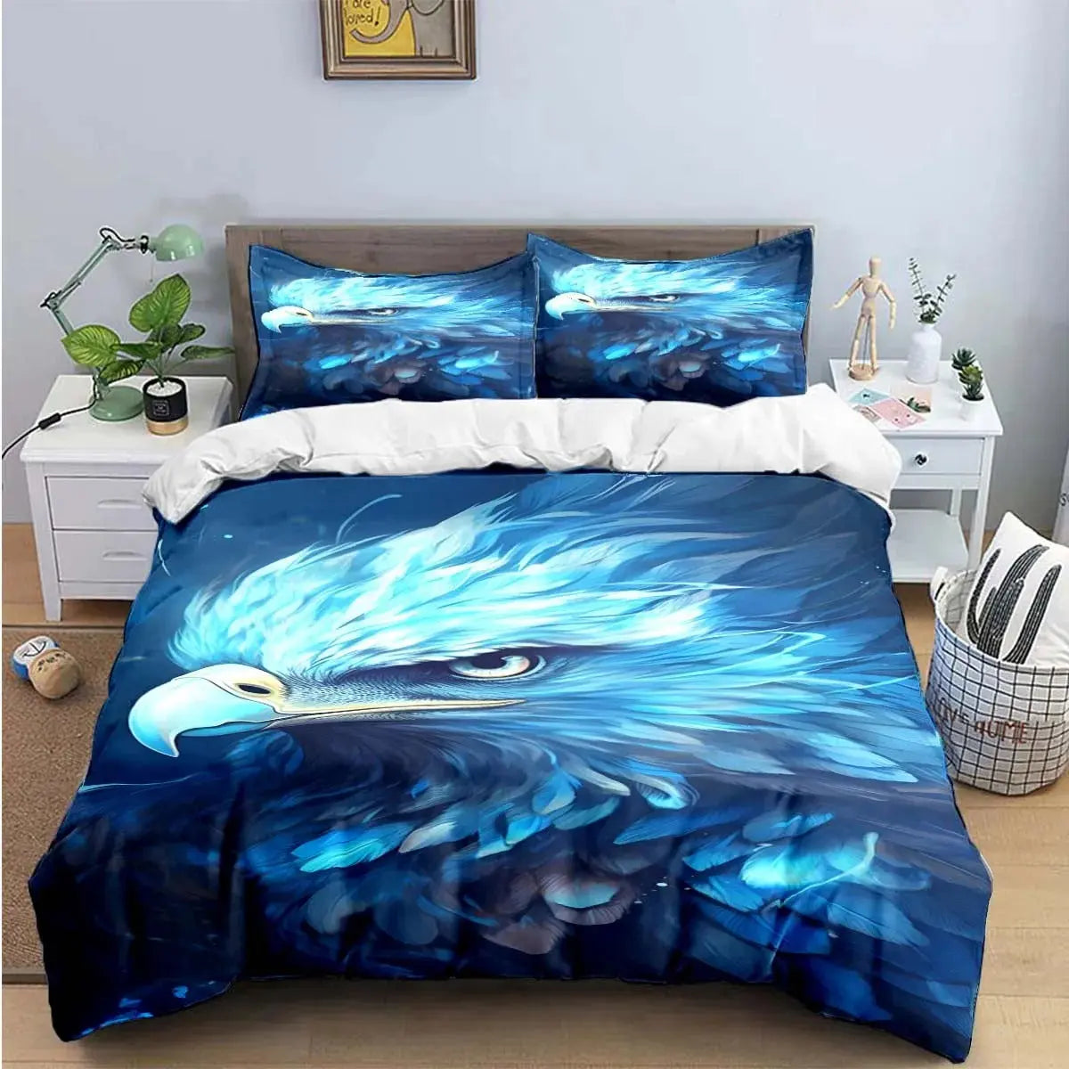 Phoenix energy bedding set with flame tones and bold design