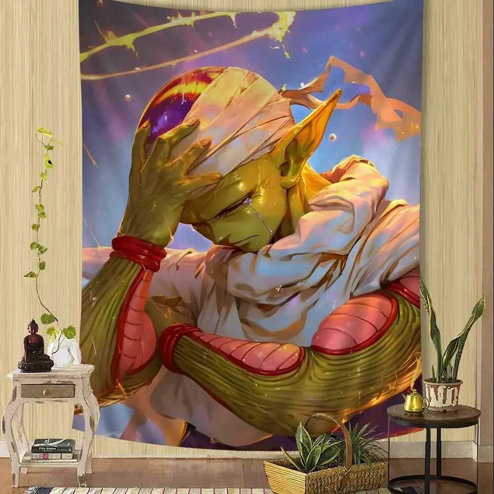 Piccolo anime wall tapestry Dragon Ball Z

Namekian warrior tapestry for DBZ fans

HD Piccolo wall hanging for dorm or bedroom

Dragon Ball Z Piccolo character decor

Green warrior anime poster for meditation space