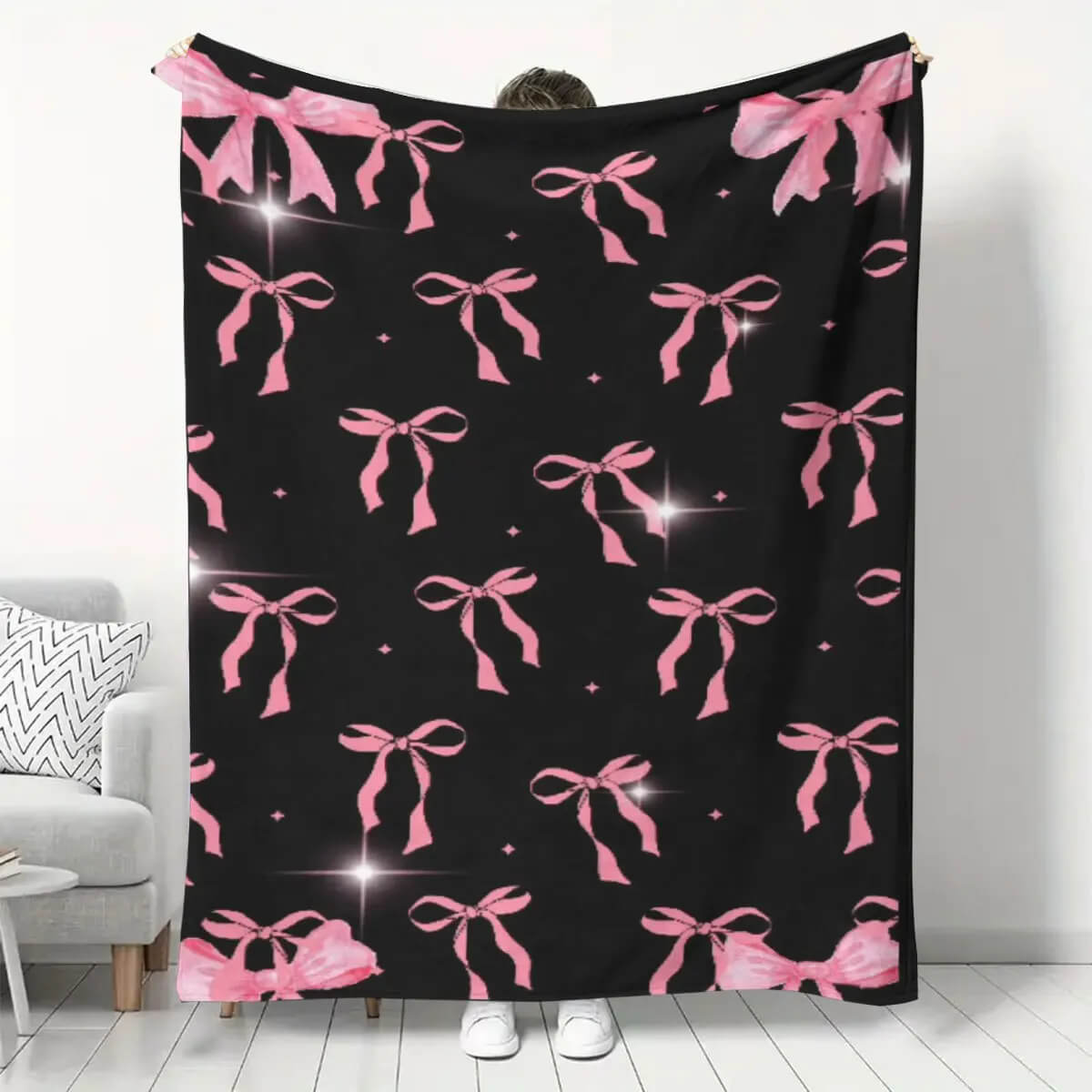pink bow themed blanket