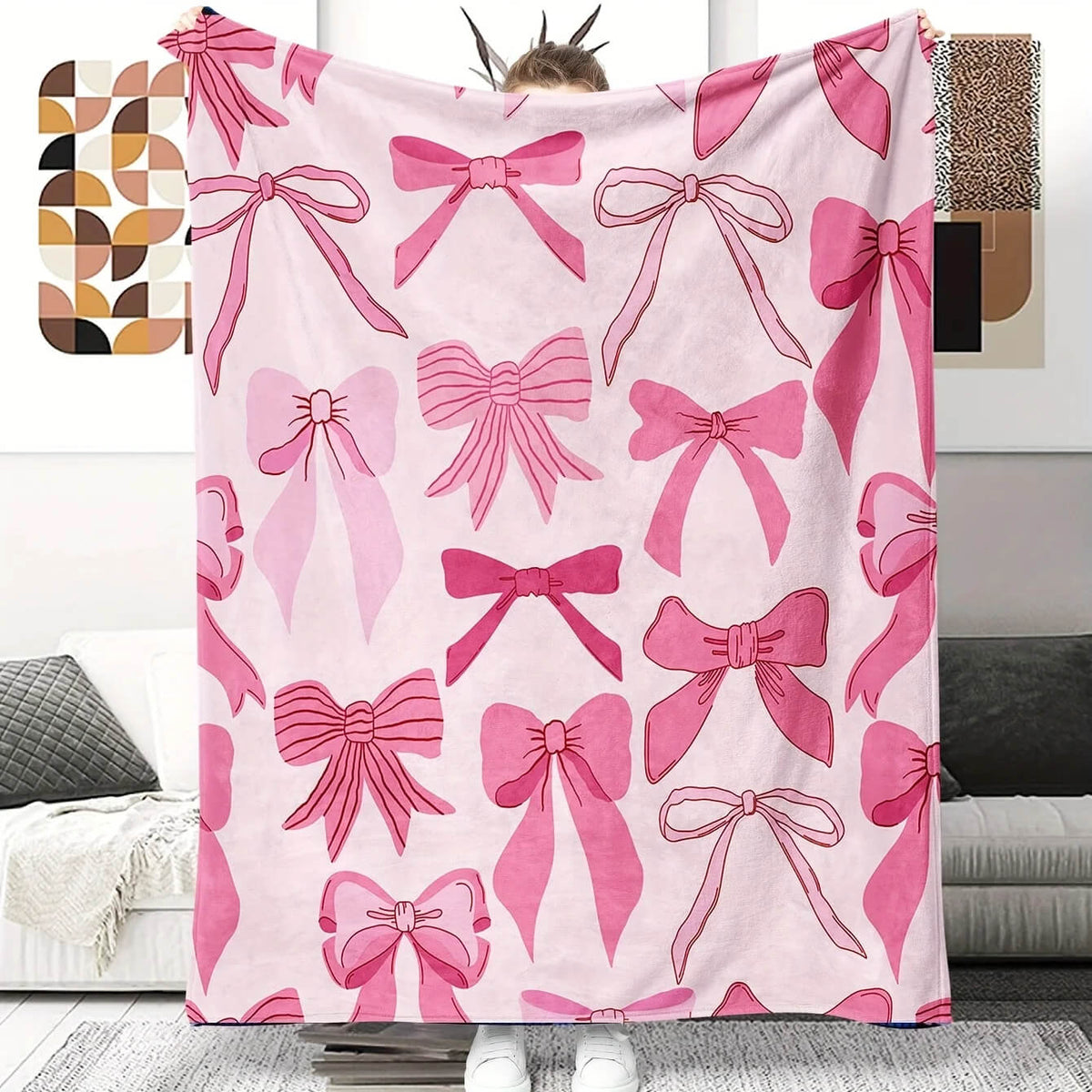 cozy pink flannel throw blanket