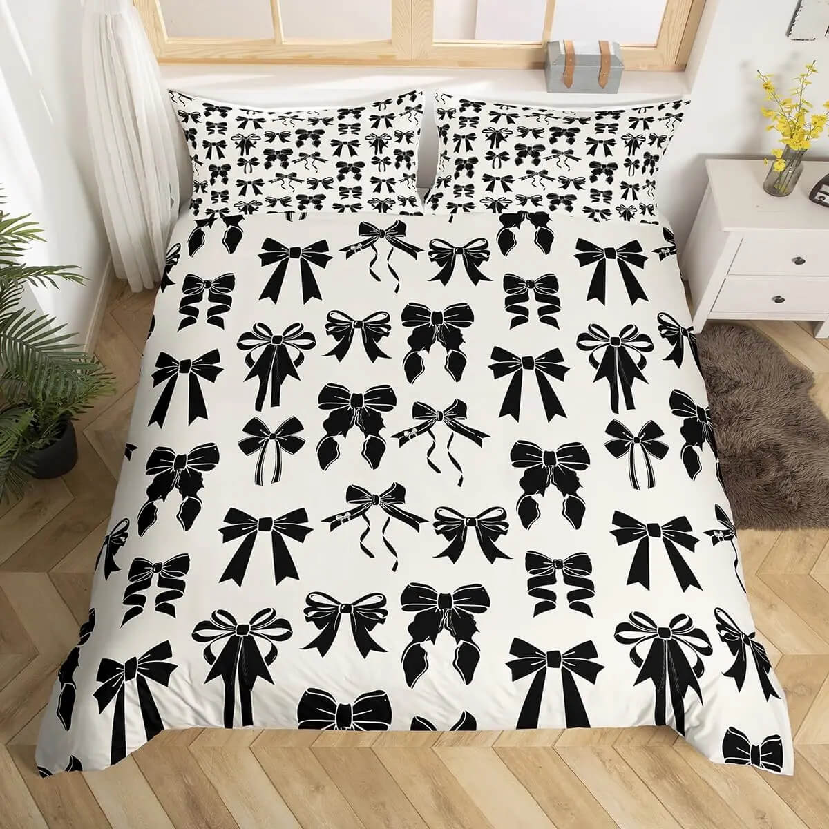 Pink Bowknot Duvet Cover Set Princess Style Bedding