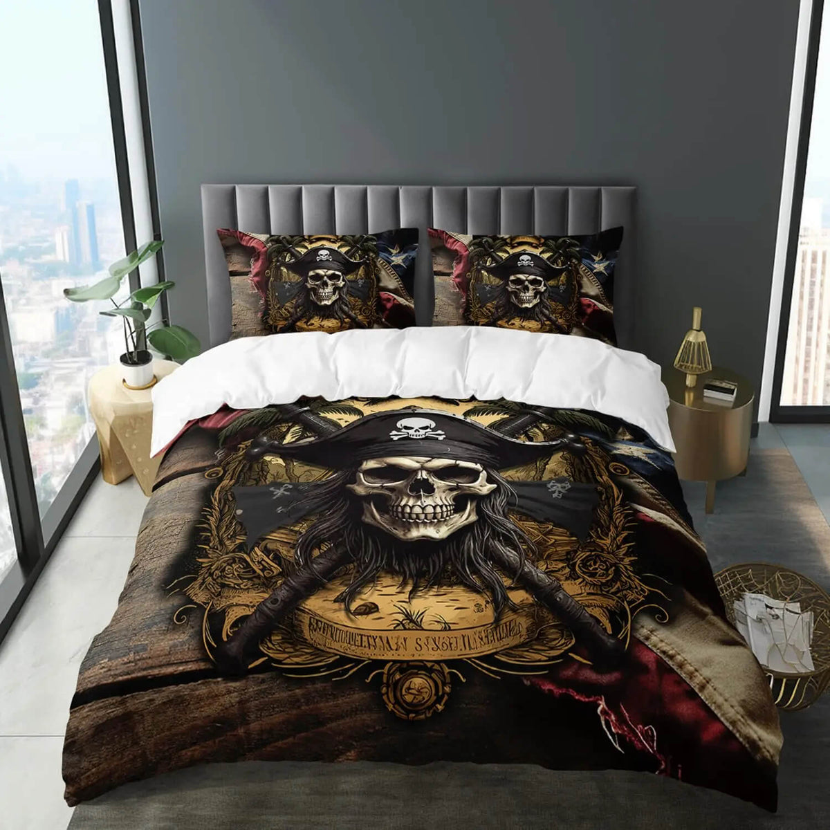 skull bedding aesthetic