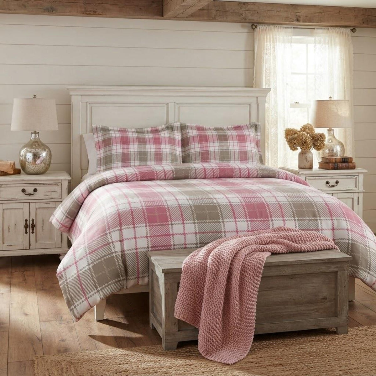 Checkered doona cover bedding set