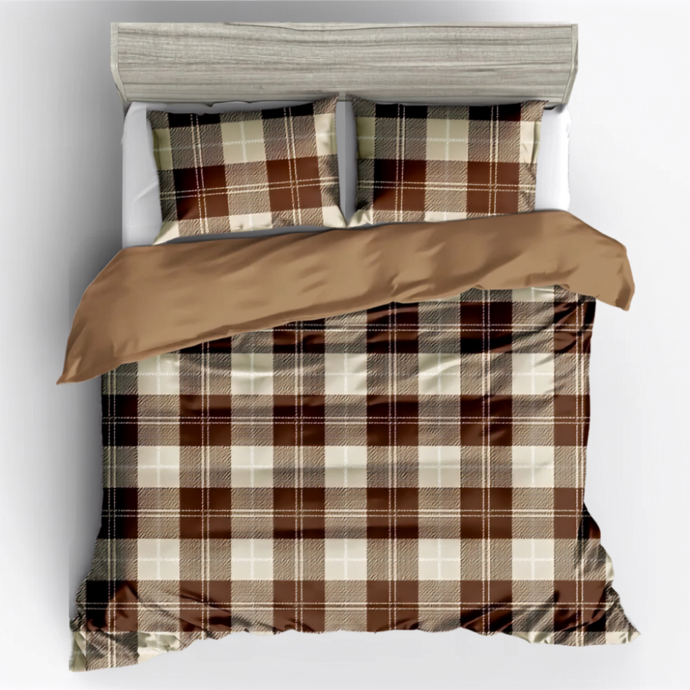 Checkered bedding set for bedroom