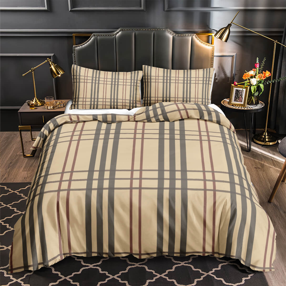 Classic checkered quilt cover