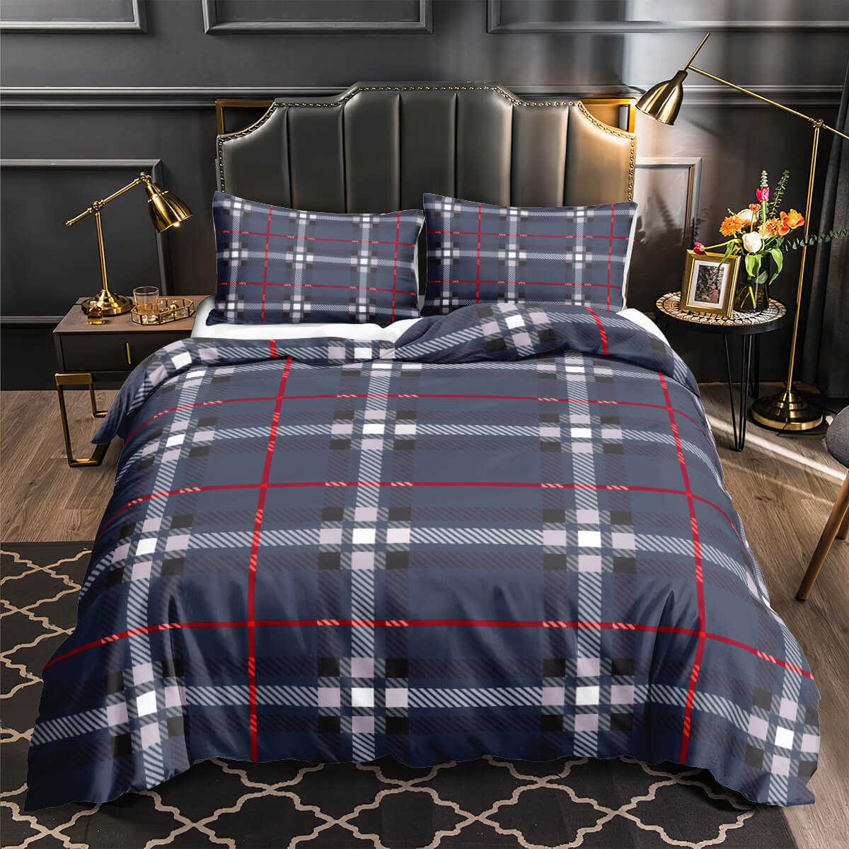 Checkered bedding set for bedroom Classic plaid bedding