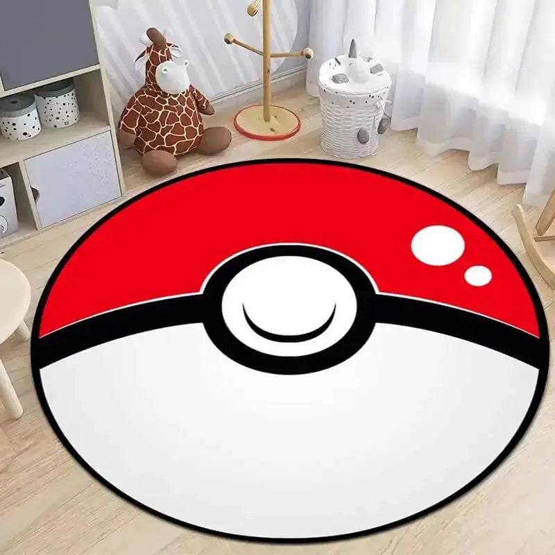 Soft round rug with non-slip base placed in a cozy living room