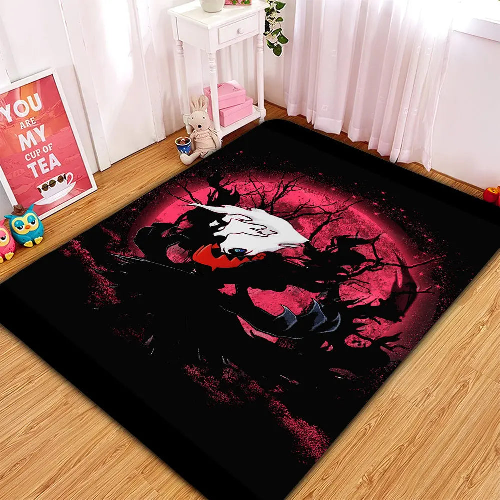 Darkrai Pokémon rug with moonlight area carpet design, soft anime carpet for bedroom, living room, or home decor