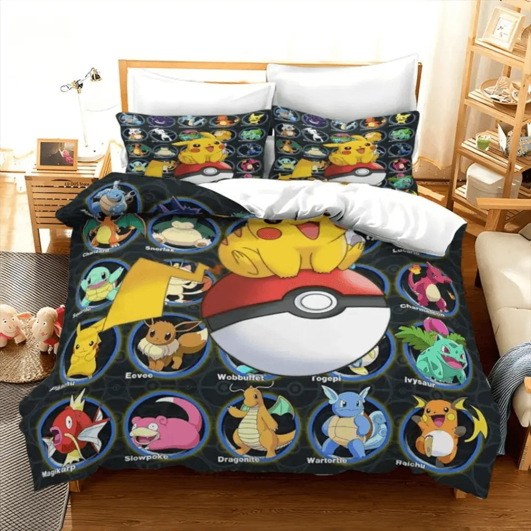 Pokemon Poke Ball Anime Cartoon Bedding Set