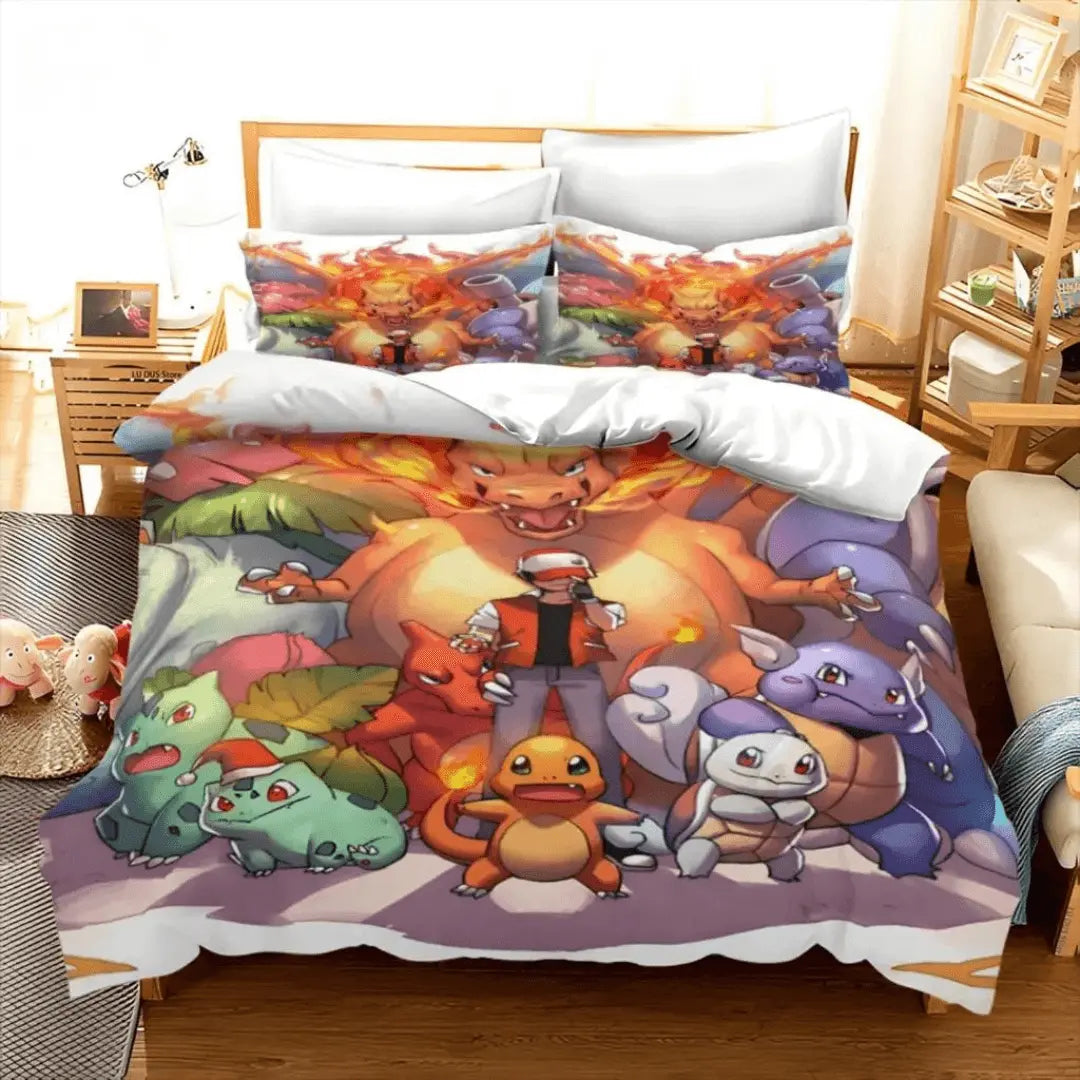 Pokemon Squirtle & Charizard Anime Cartoon Kids Doona Cover