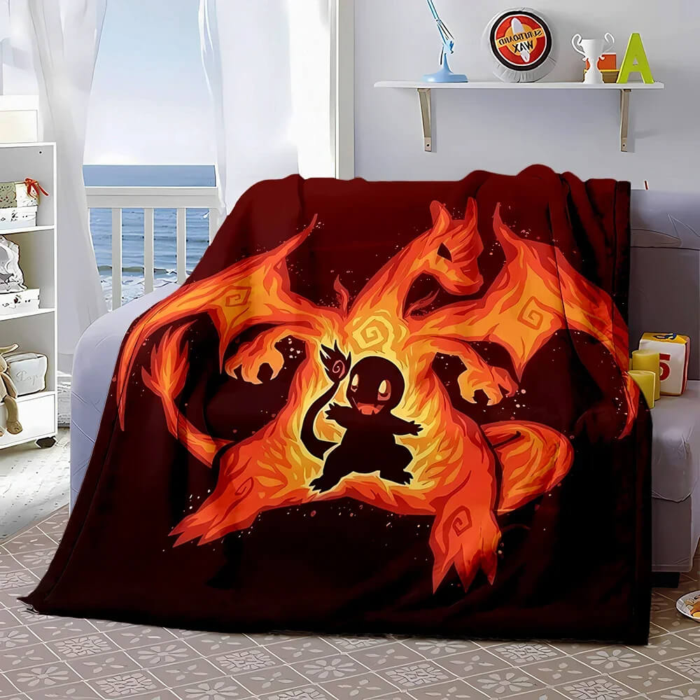 Pokemon Charizard Throw Blanket