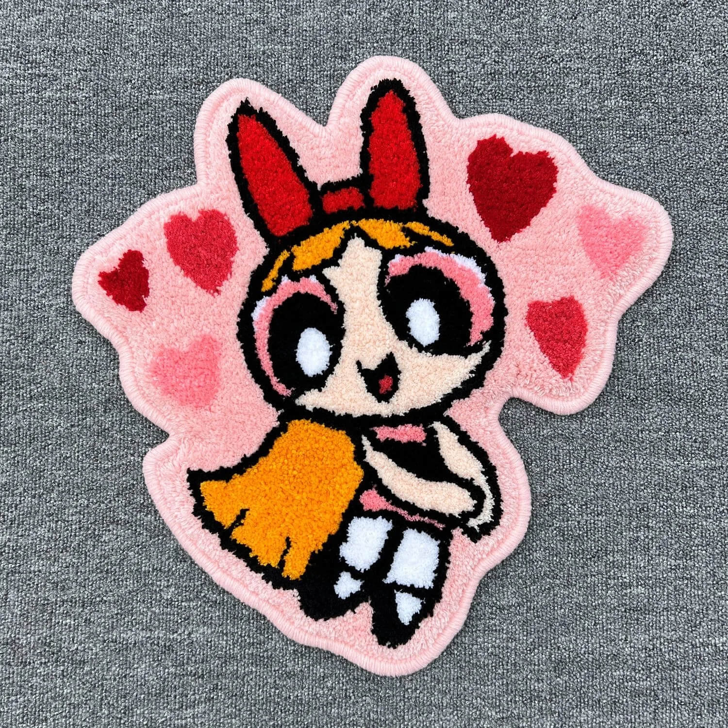 Cartoon Powerpuff Girls irregular rug for kids bedroom decor