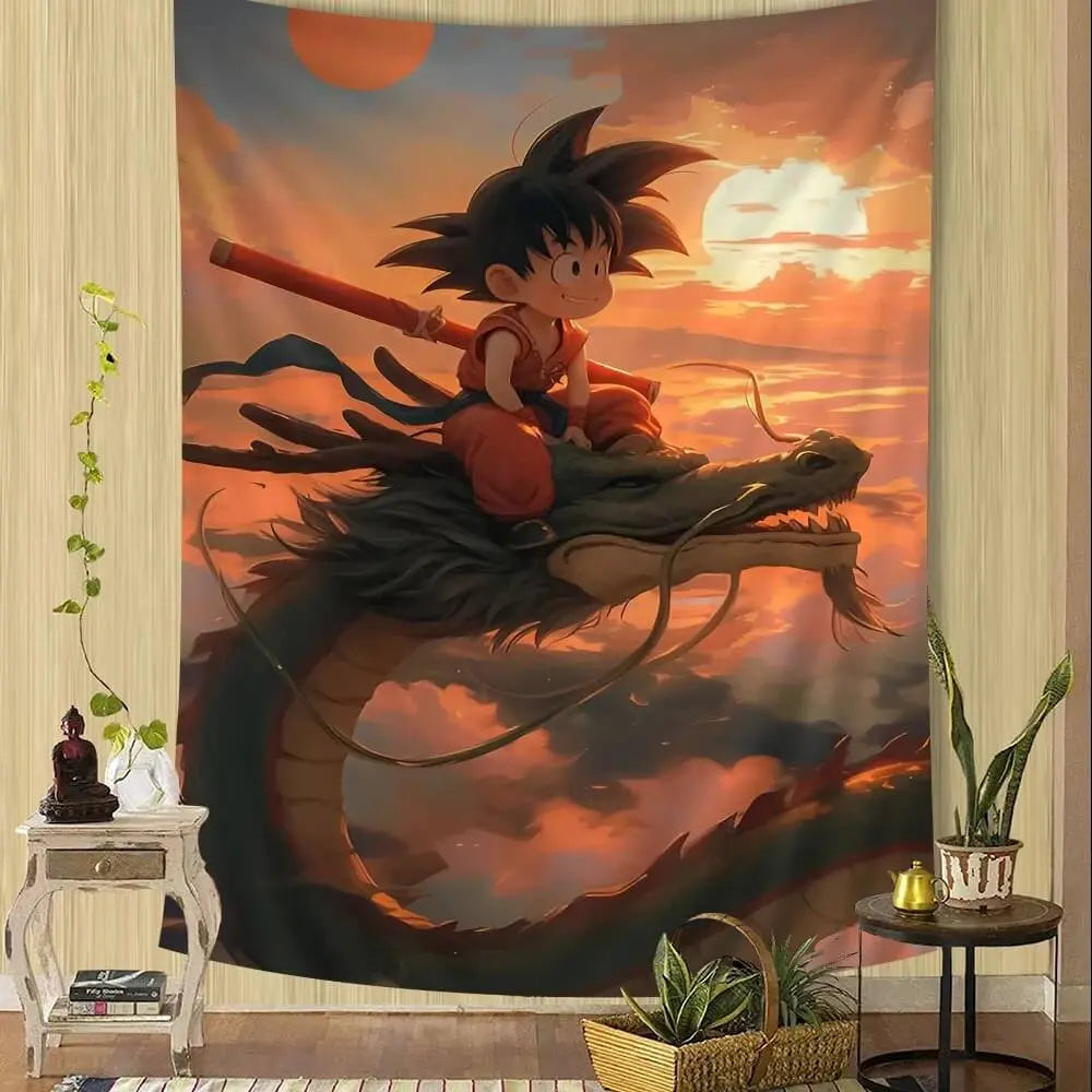 Collector edition Goku wall tapestry

Dragon Ball anime art hanging

Premium anime wall decor

Goku HD print collectible banner
