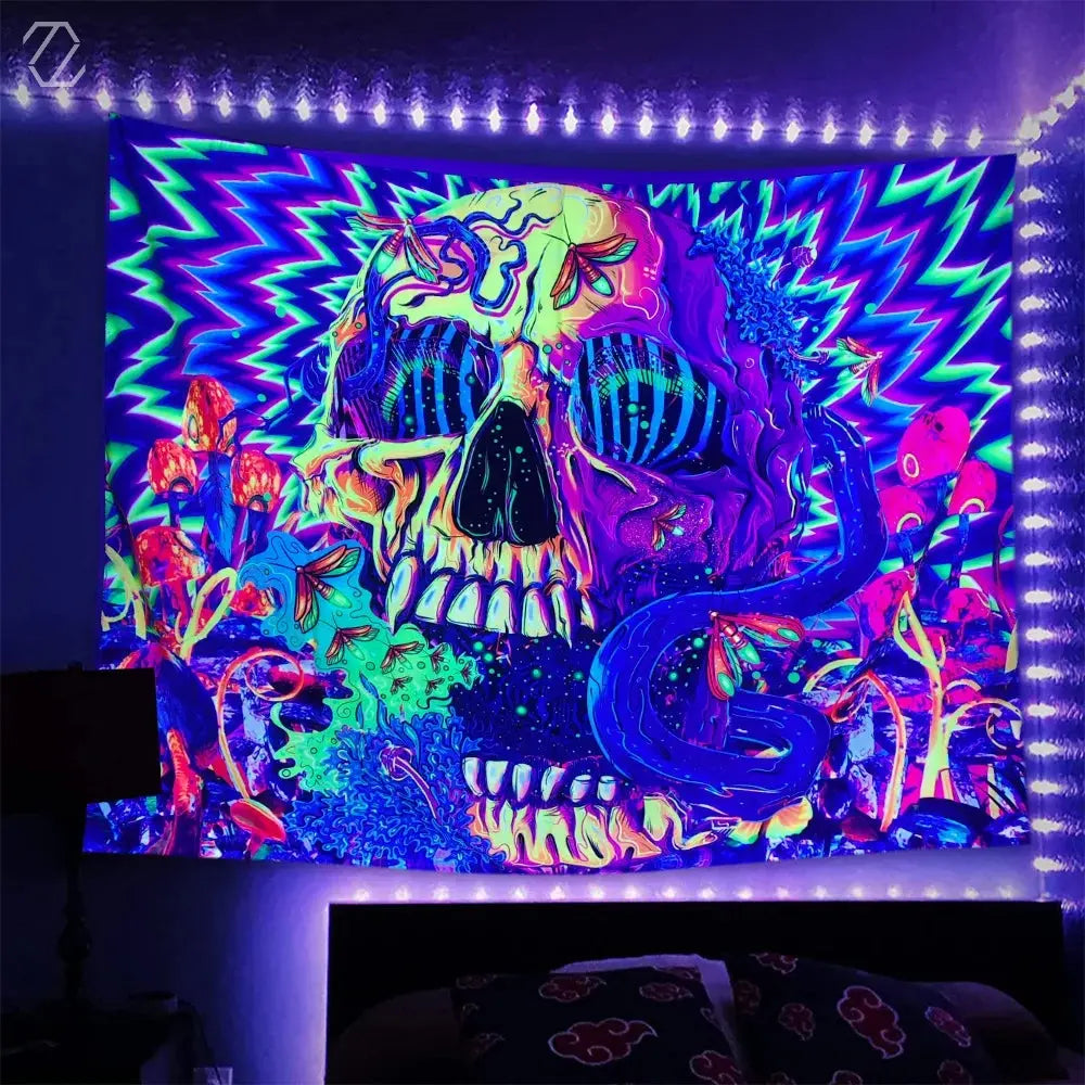 Psychedelic Skull Tapestry My Store