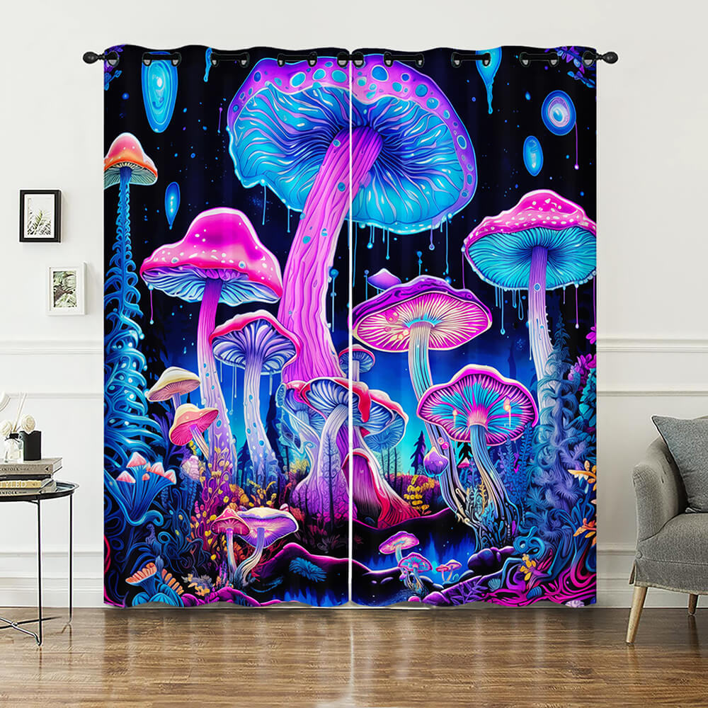 Galaxy mushroom blackout window drapes