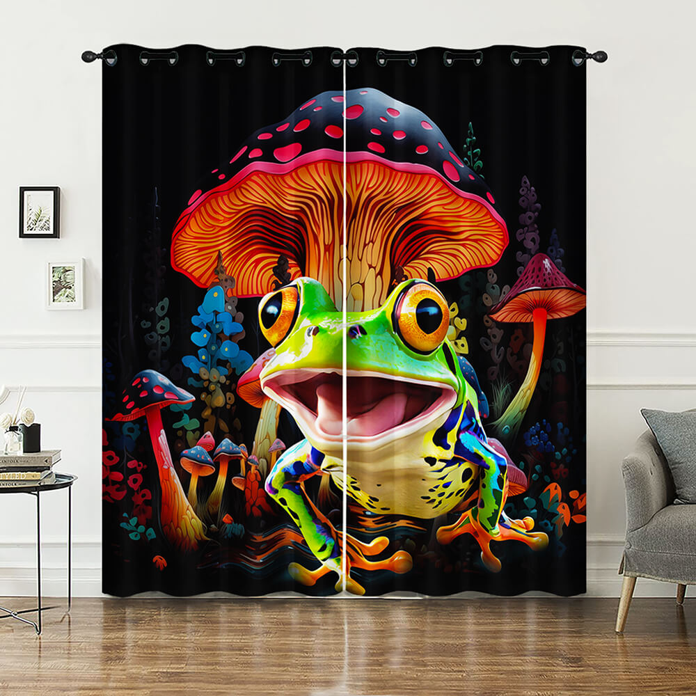 Mushroom themed blackout curtains