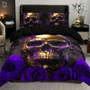 Purple Rose Skull Duvet Cover My Store