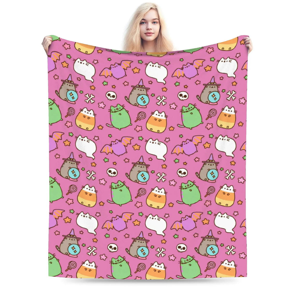 Adorable Pusheen flannel blanket for children’s room
